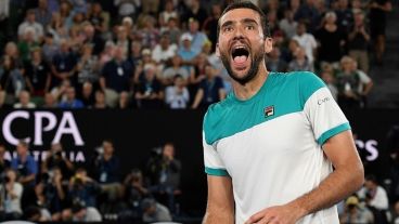 Cilic festeja el pasaje a la final.