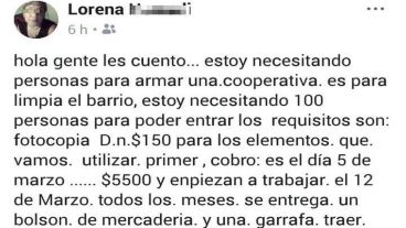 La convocatoria falsa en las redes sociales.