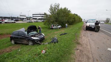 El accidente en Circunvalación a la altura de Uriburu.