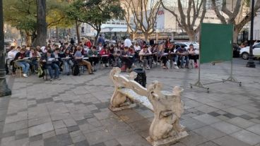 La clase pública de la Facultad de Ciencias Económicas este martes a la tarde.