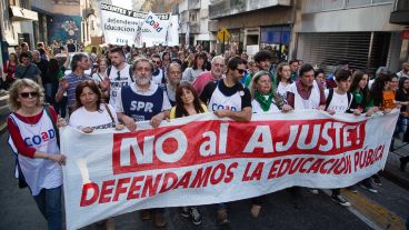 La movilización por las calles del centro.