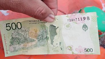 "La prueba": el billete de 500 que mostró el vendedor en su cuenta de Facebook.