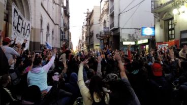 La asamblea estudiantil en Humanidades.