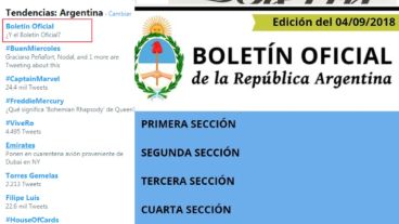 "Boletín Oficial", primera tendencia y Momento en Twitter.