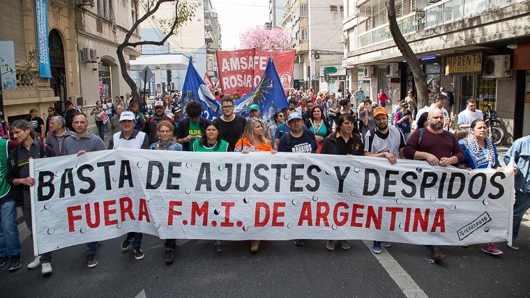 La marcha de este lunes. 