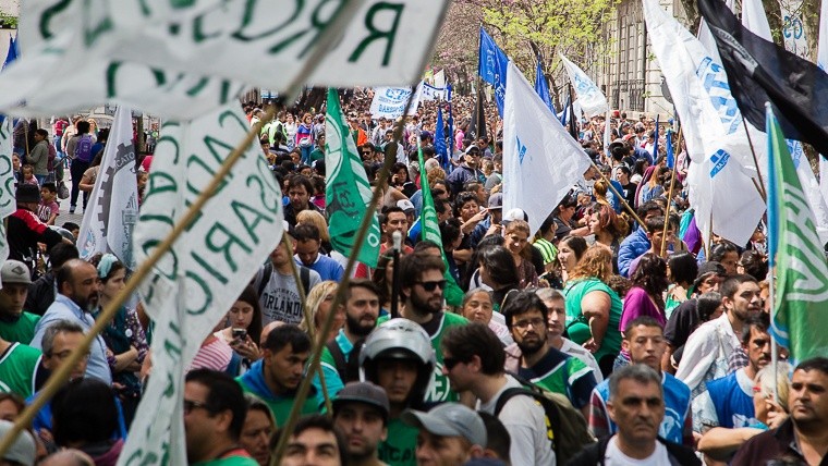 La marcha de este lunes. 