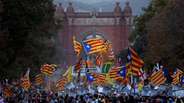 Los catalanes salieron a marchar y hubo algunos incidentes.