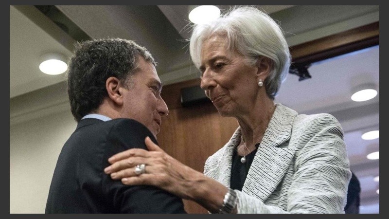 La directora del FMI, Christine Lagarde y el ministro de Economía Nicolás Dujovne. 