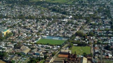 Vista aérea del estadio de Argentino.