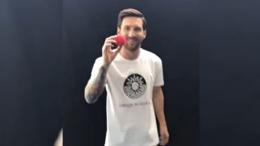 Una imagen de Messi en el divertido video que grabó.