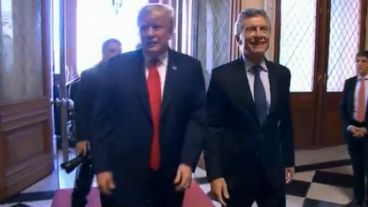 Macri y Trump ingresan a la Casa Rosada.