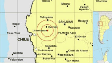 El epicentro del sismo fue a 90 kilómetros de la capital sanjuanina.