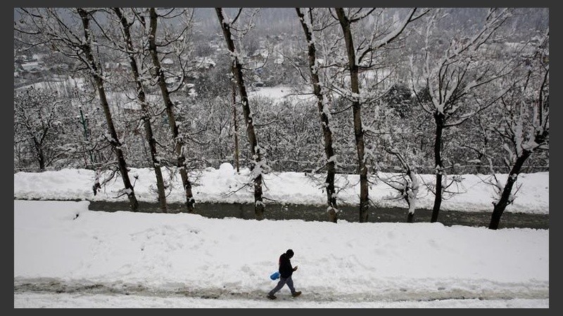 Las calles de Pekín, llenas de nieve.