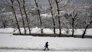 Las calles de Pekín, llenas de nieve.