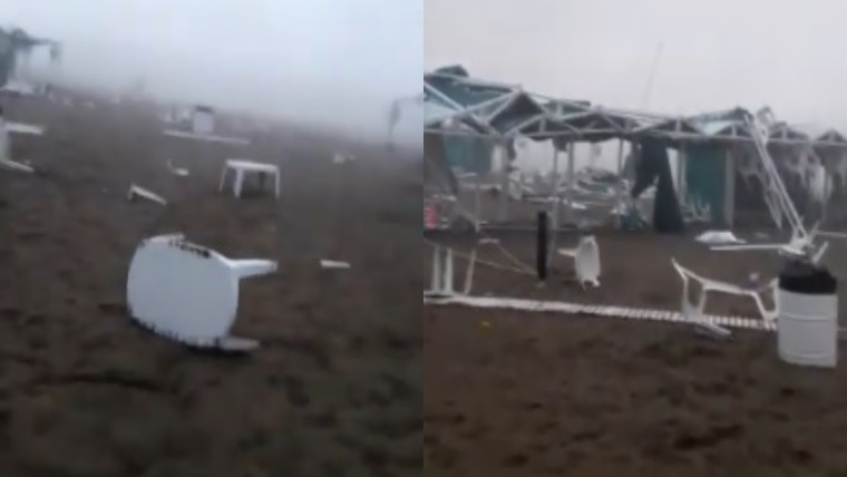 Video Temporal En Pinamar Volo Sillas Mesas Y Carpas En La Playa Rosario3