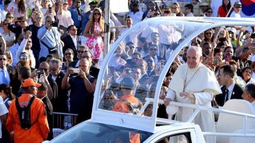 El Papa durante su visita a Panamá.