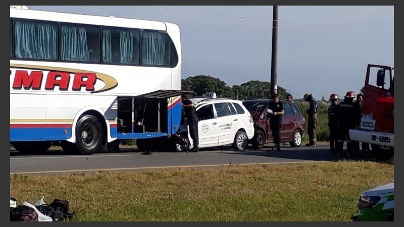 Una imagen del choque en cadena en la costa argentina. 