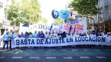 Los docentes por las calles de Buenos Aires.