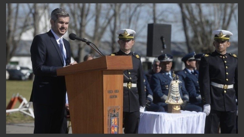 Peña estuvo en Tandil este 1º de Mayo. 