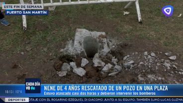 El pozo en el que se quedó atrapado el niño llamado Iván.