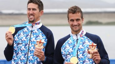 Cristian Rosso y Rodrigo Murillo de Argentina, con las medallas.