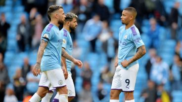 Otamendi, Agüero y Gabriel Jesús no ocultan la desazón.