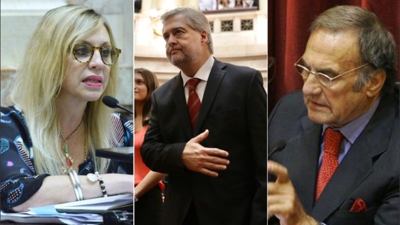 Sacnun, Mirabella y Reutemann, los santafesinos que votaron en el Senado. 