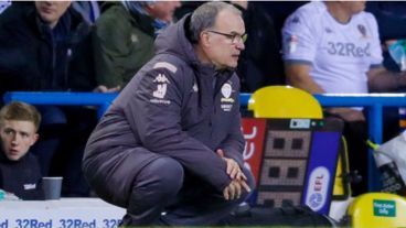 Marcelo Bielsa durante el partido del Leeds.