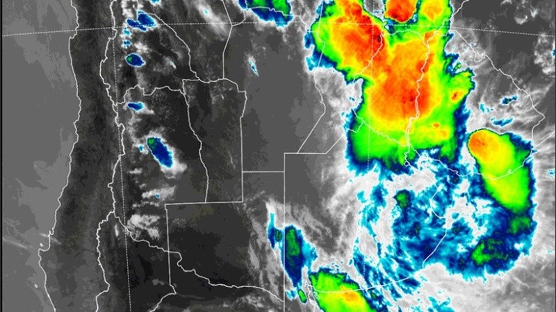 El mapa satelital de la tormenta.