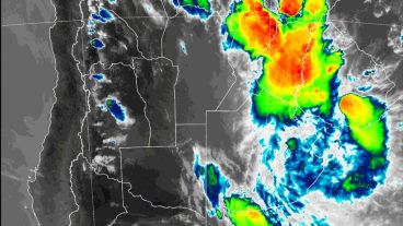 El mapa satelital de la tormenta.