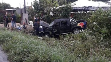 Así quedó la camioneta siniestrada.