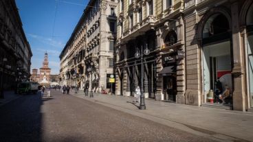 Calles del norte de Italia, casi vacías por el coronavirus.