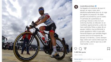 El ciclista olímpico argentino, Maximiliano Richeze, dio positivo de coronavirus