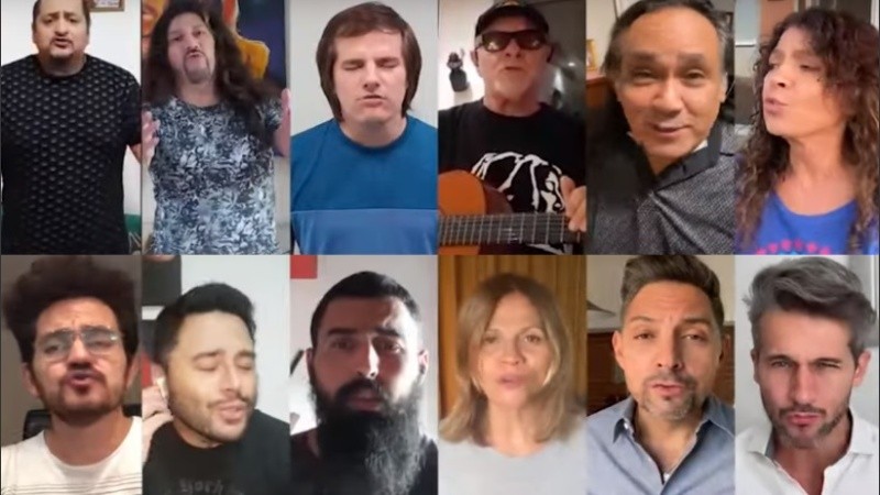 Algunas de las voces que participaron en la grabación a distancia de 