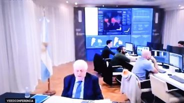 El ministro en videoconferencia.