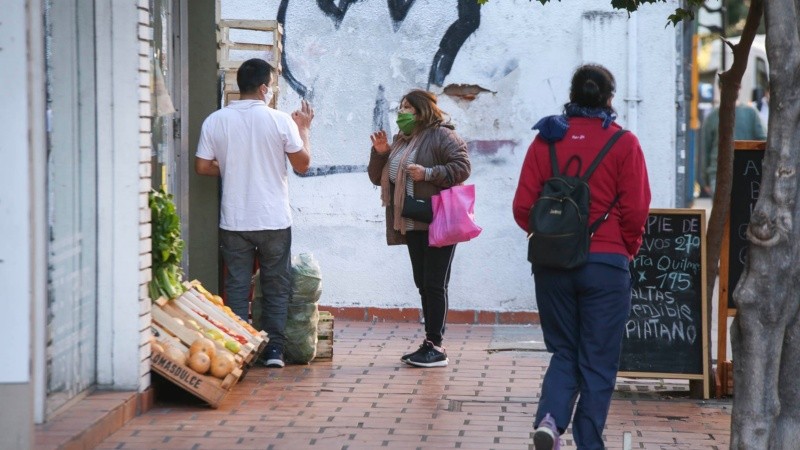 El centro de la ciudad este jueves por la mañana con mucho movimiento en las calles. 