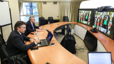 Fernández dio la clase desde la residencia de Olivos.