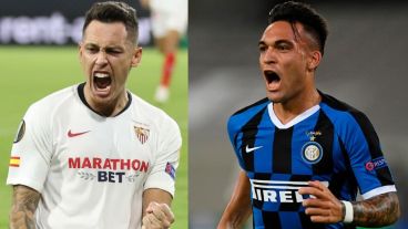 Ocampos, carta de gol del Sevilla; Lautaro Martínez, figura del Inter.