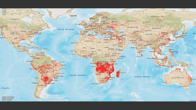 mapa de incendios Los mapas de los incendios: Argentina, Sudamérica y África bajo 