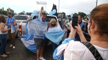 El acto en el Monumento contra el derecho al aborto legal.