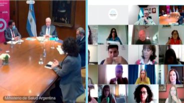 El encuentro virtual entre el ministro de Salud y los legisladores.