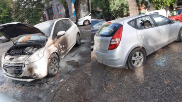 Así quedaron los dos autos dañados.