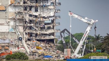 El edificio derrumbado en Miami.