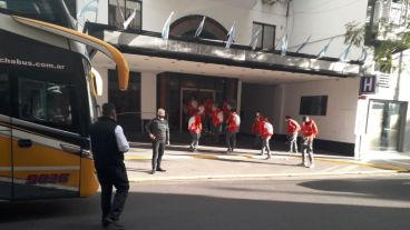 El plantel quedó alojado en un hotel céntrico.