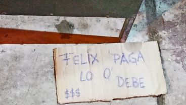 La amenaza que dejaron en la carnicería de zona oeste.