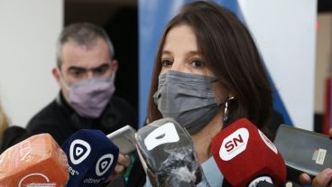 María Eugenia Iribarren, fiscal regional de Rosario, dio una conferencia de prensa.