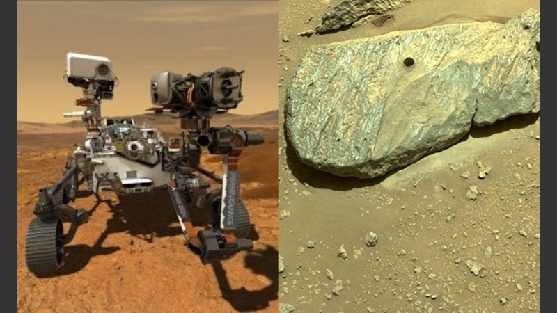 Ahora el rover debe procesar, sellar y almacenar la muestra en algún lugar de la superficie de Marte. Después repetirá ese proceso y recolectará más muestras dejándolas esparcidas.