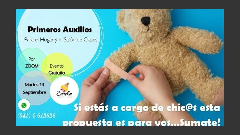 Será una capacitaciòn on line y gratuita sobre Primeros Auxilios en el Hogar. 