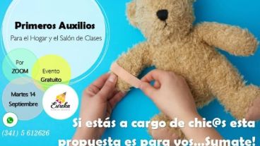 Será una capacitaciòn on line y gratuita sobre Primeros Auxilios en el Hogar.