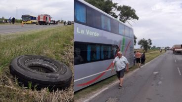 Al micro de La Verde se le salió una rueda completa y generó un grave siniestro vial.